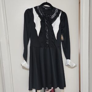 Spirit Chic Black and White Long Sleeve Dress
